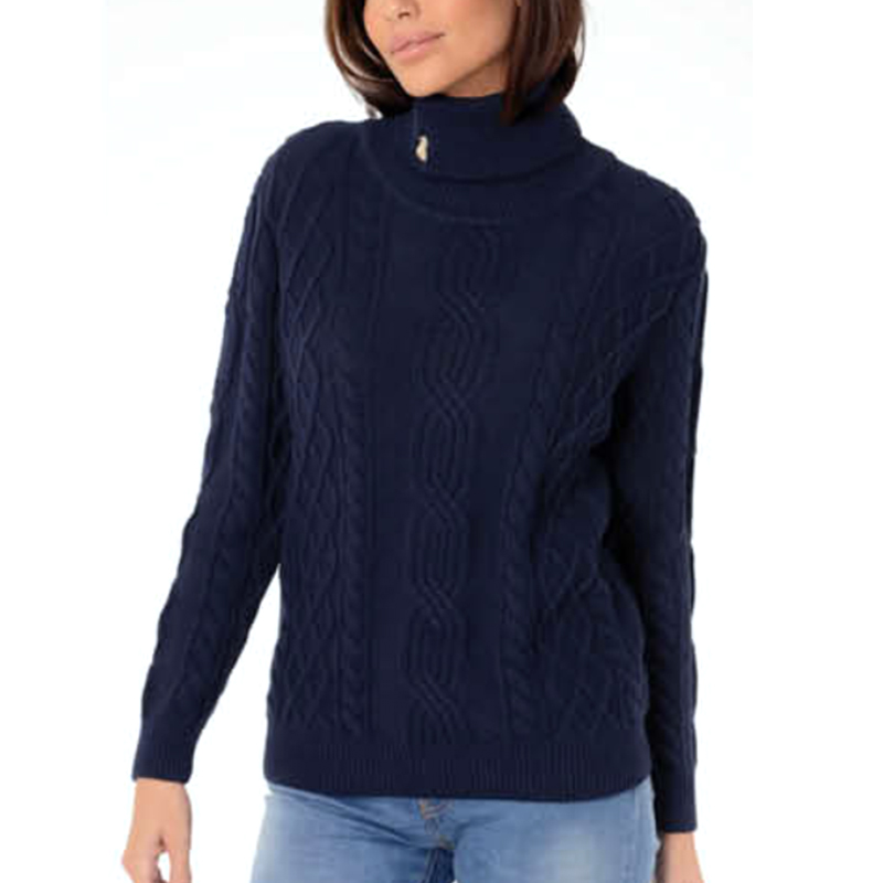 6153 Ladies'100%COTTON knitted pullover sweater with long sleeve